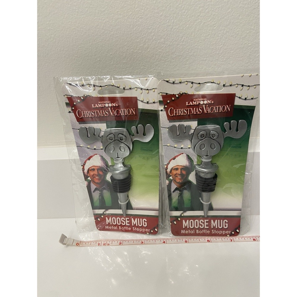 2 National Lampoons Christmas Vacation Moose‎ Mug Metal Bottle Stoppers Stocking